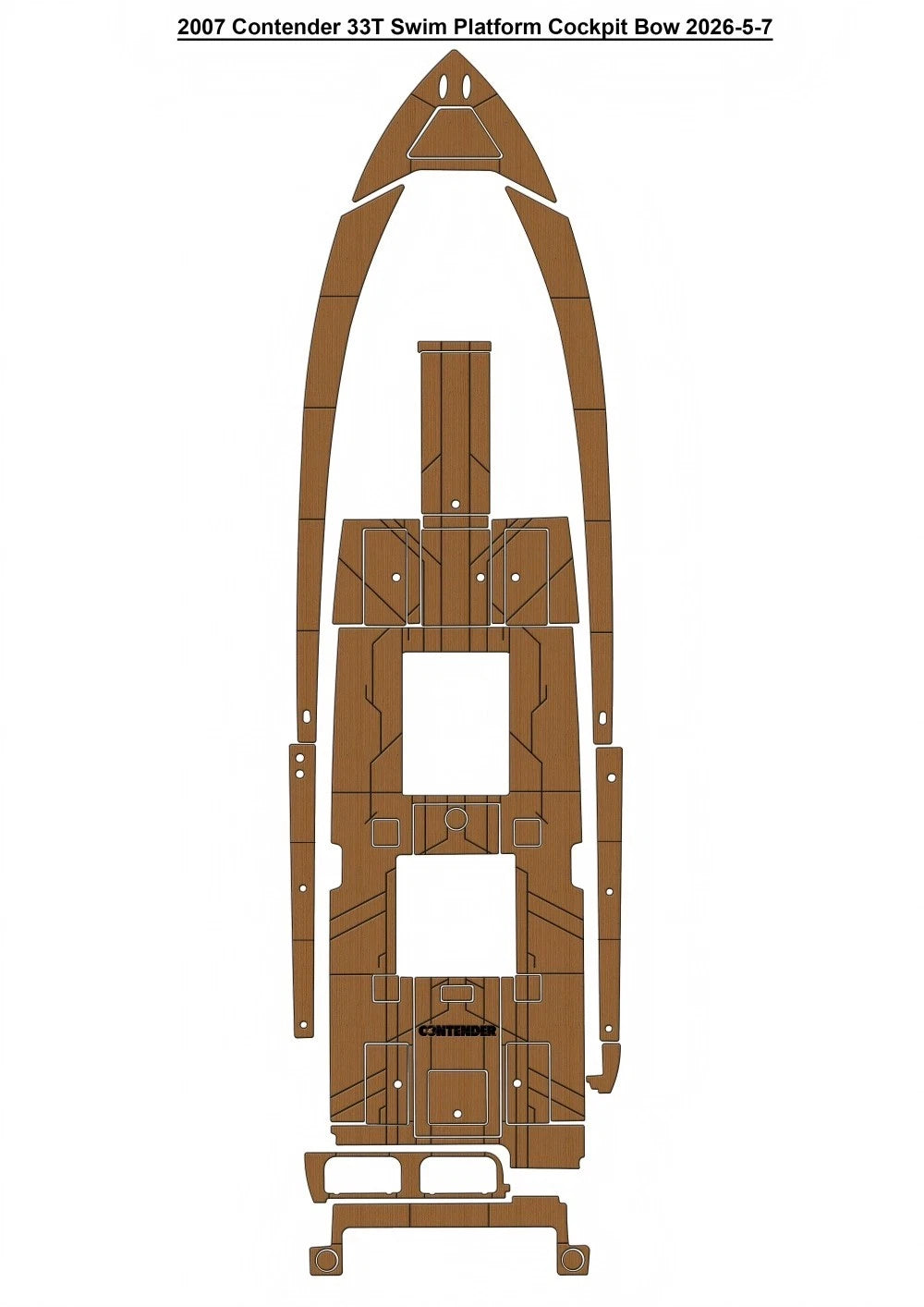 2007 Contender 33T Cockpit Pad Traction Mats Eva Foam Boat Flooring Marine Decking Hzchione