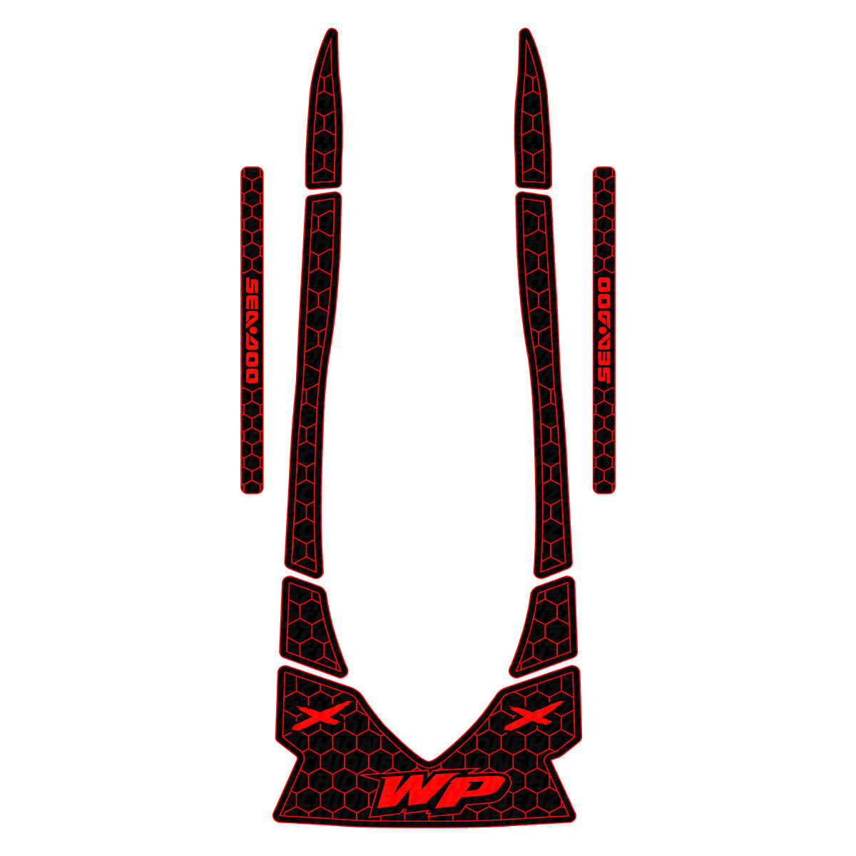 2008-2009 Sea Doo RXT 255 Customize Boat flooring Jet Ski Mats Non-Slip Traction Mat Hzchione Black Red Honeycomb