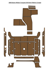 2008 Boston Whaler Conquest 345 Swim Platform Cockpit Traction Mats Eva Foam Boat Flooring Marine Decking