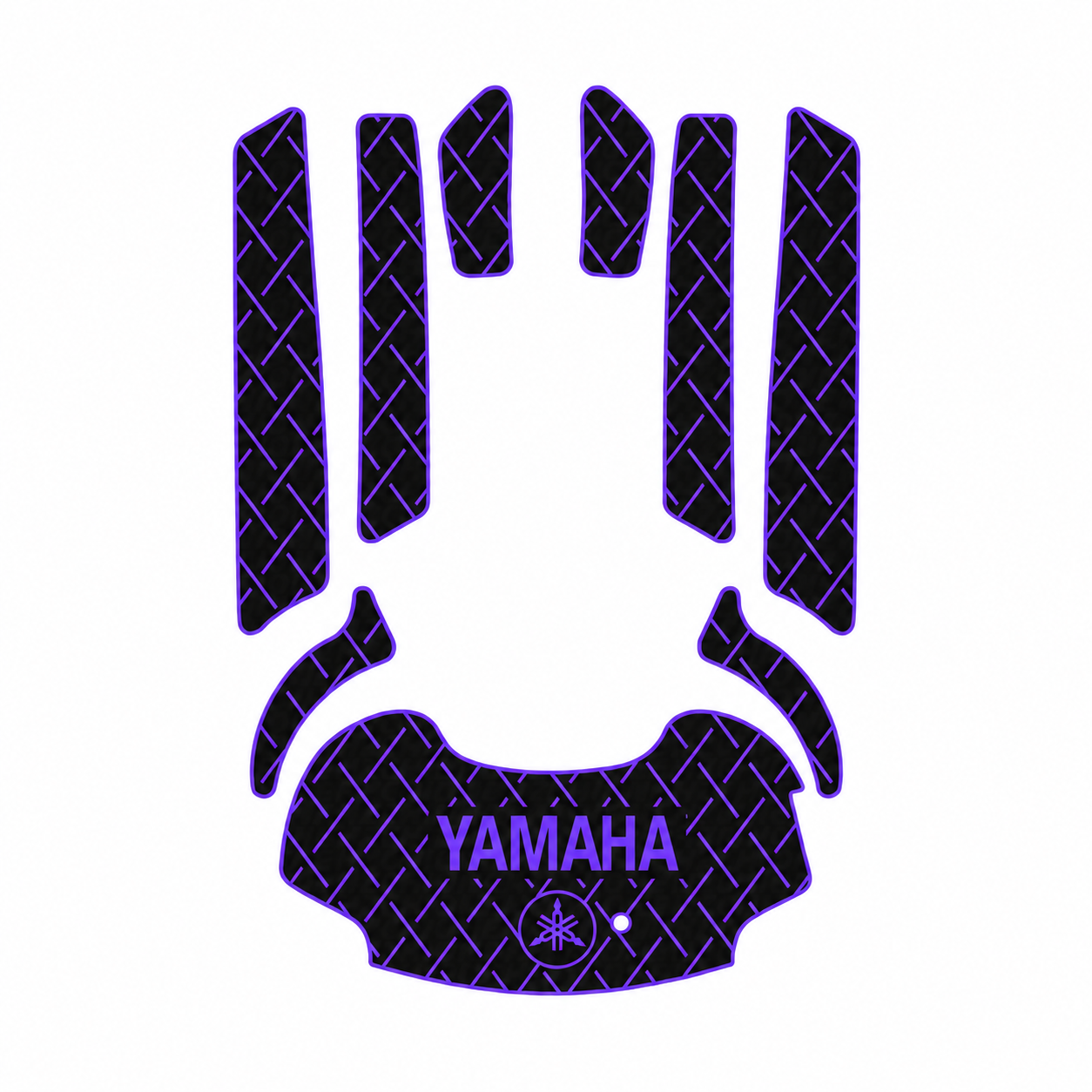 2010-2011 Yamaha FX HO EVA Foam Boat Flooring Jet Ski Traction Mats Hzchione Black Dark Purple-Large Diamond