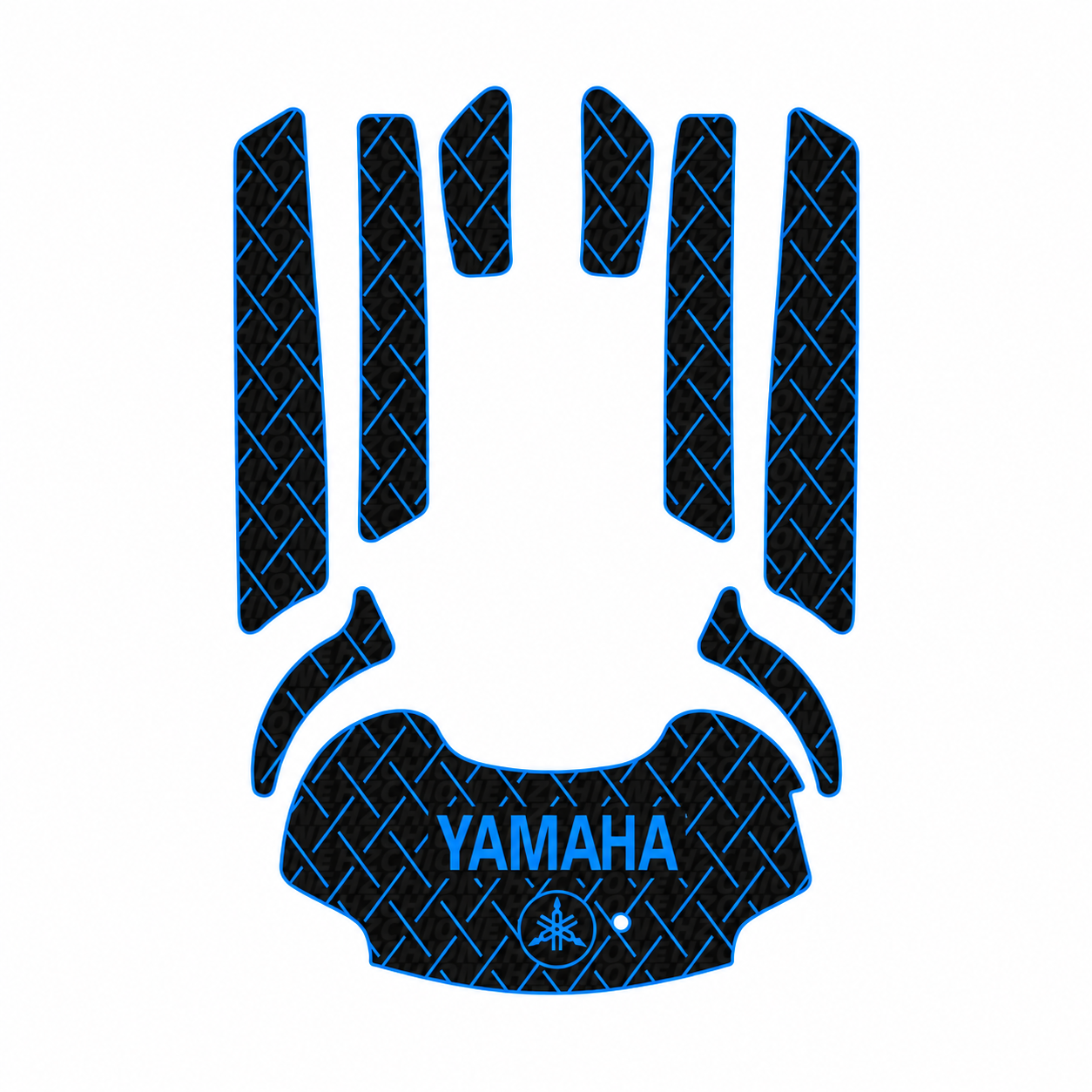 2010-2011 Yamaha FX HO EVA Foam Boat Flooring Jet Ski Traction Mats Hzchione Black Blue-Large Diamond