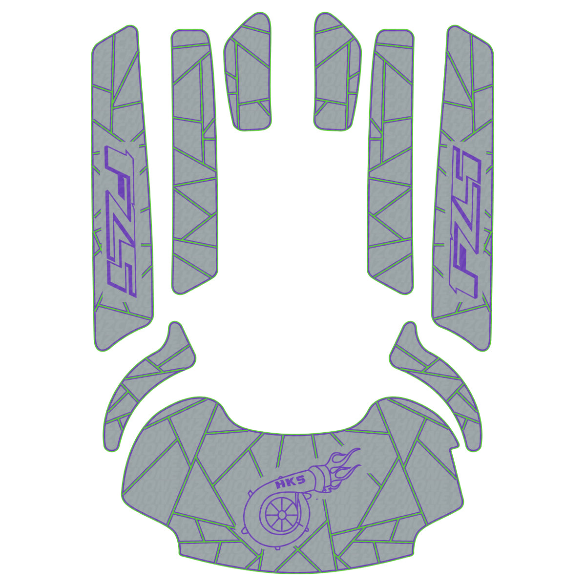 2009-2016 Yamaha FZR FZS EVA Foam Boat Flooring Jet Ski Traction Mats Hzchione Medium Gray Dark Purple Dark Green