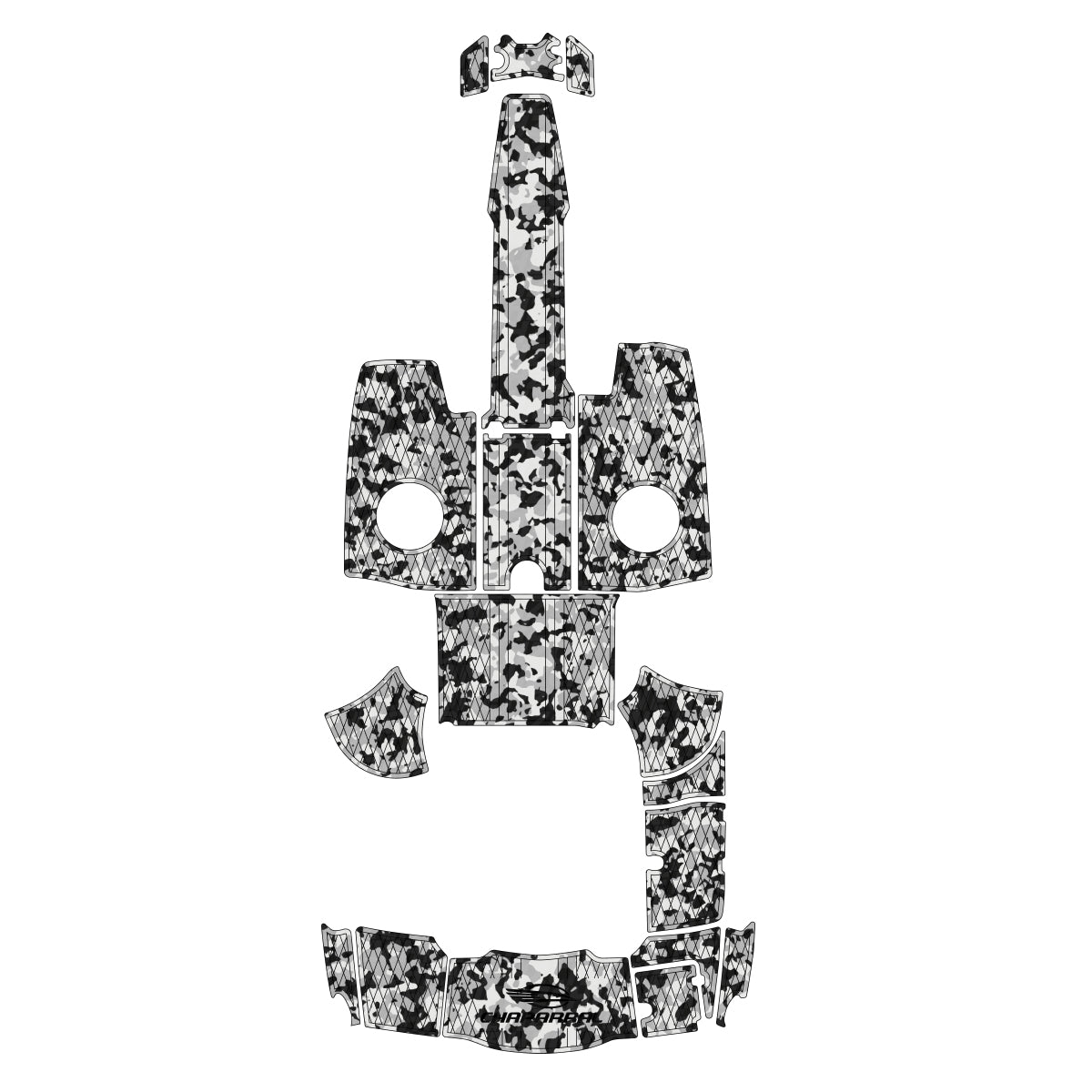 2009-2017 Chaparral 226 SSI Swim Platform Cockpit Pad EVA Teak Decking Boats Mat Hzchione Snow Camo Black