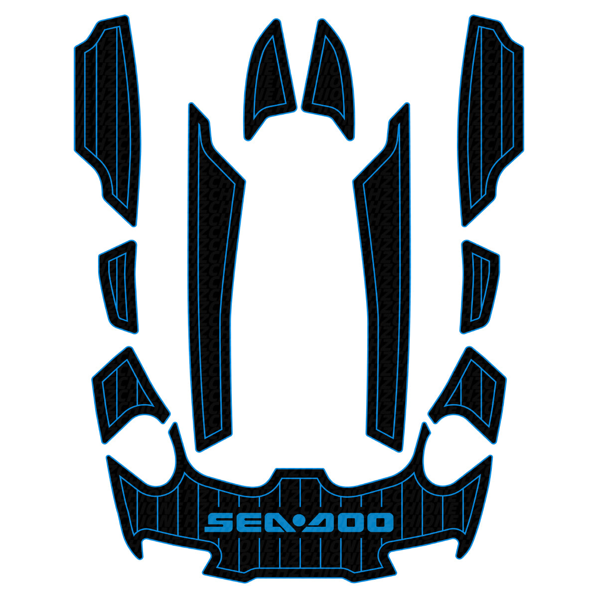 2009-2017 Sea Doo GTX Ltd is 255 + 260 Customize Jet Ski Mats Non-Slip Motorboat Traction Mat Hzchione Black Blue