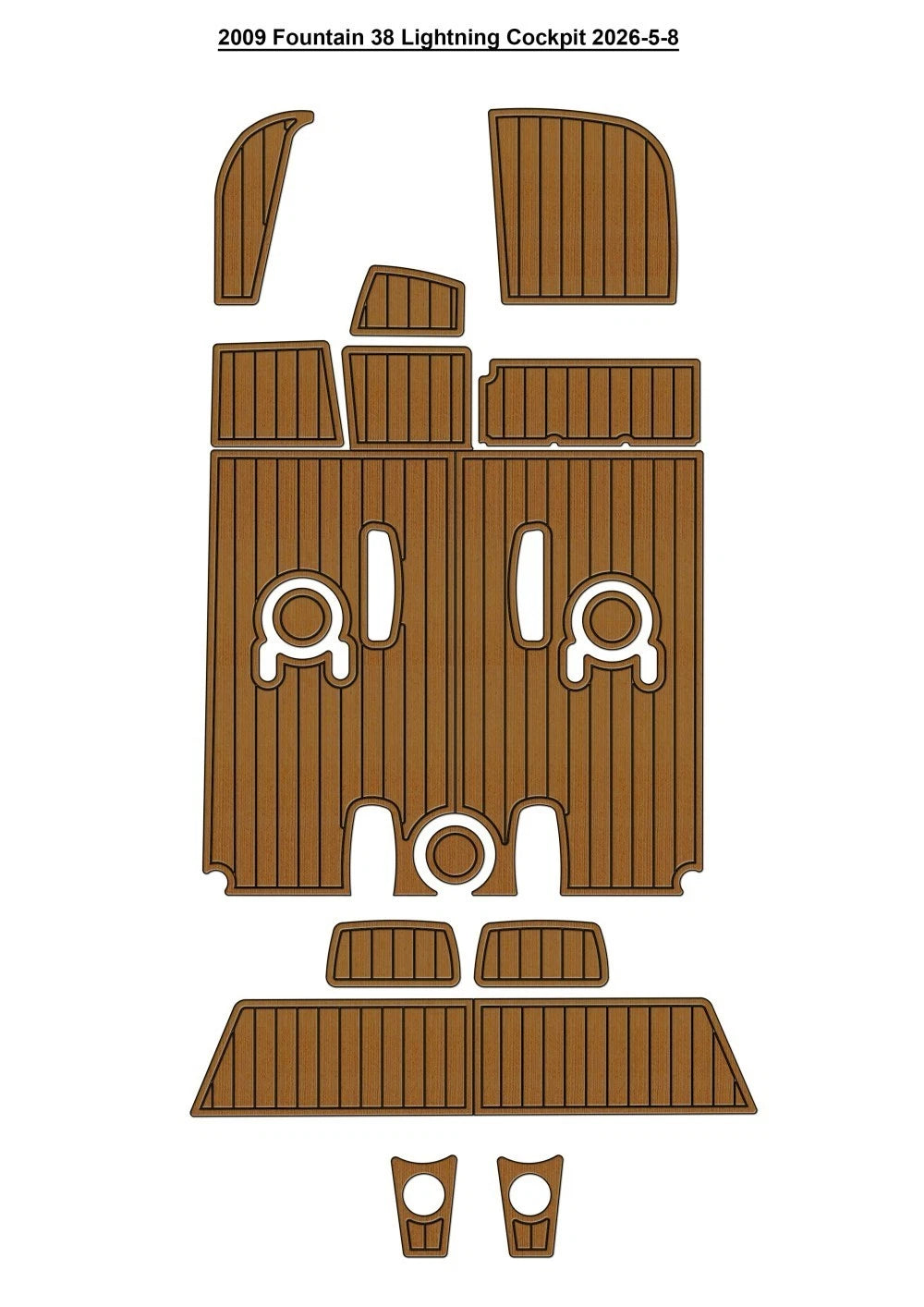 2009 Fountain 38 Lightning Cockpit Pad Traction Mats Eva Foam Boat Flooring Marine Decking Hzchione