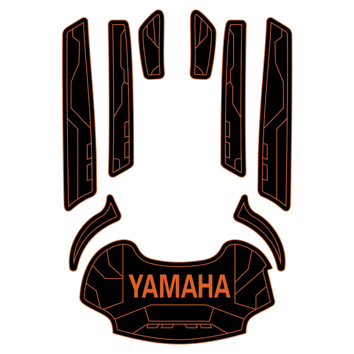 2010-2011 Yamaha FX HO EVA Foam Boat Flooring Jet Ski Traction Mats Hzchione Black Orange-YAMAHA