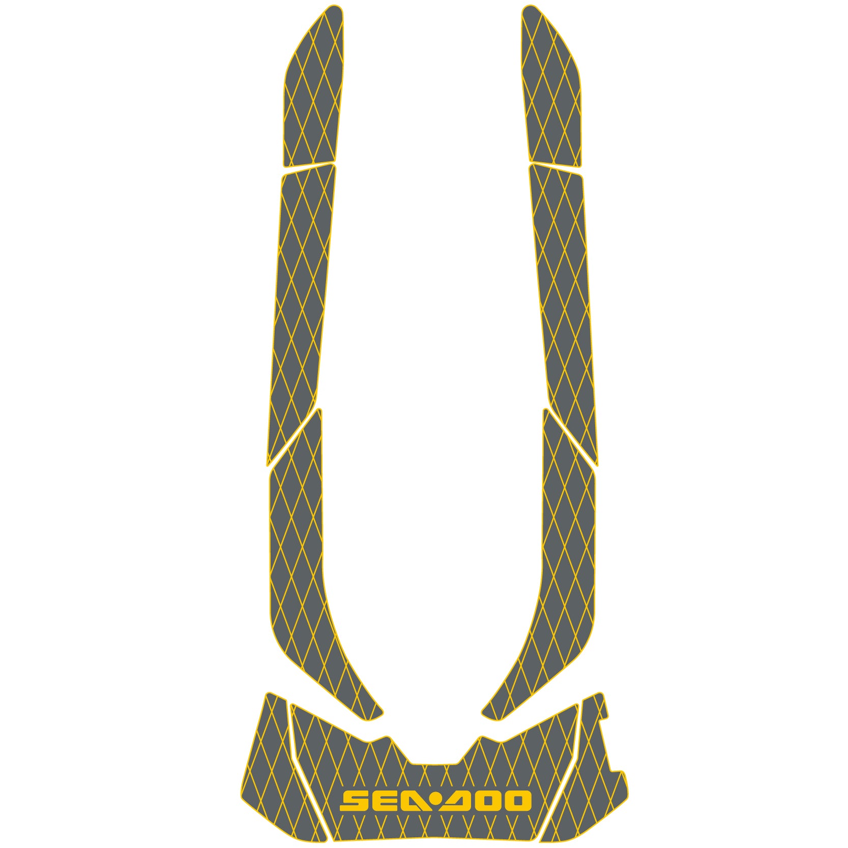 2011-2022 Sea Doo GTI GTR GTS Customize Jet Ski Mats Non-Slip Motorboat Traction Mat Hzchione Dark Gray Yellow