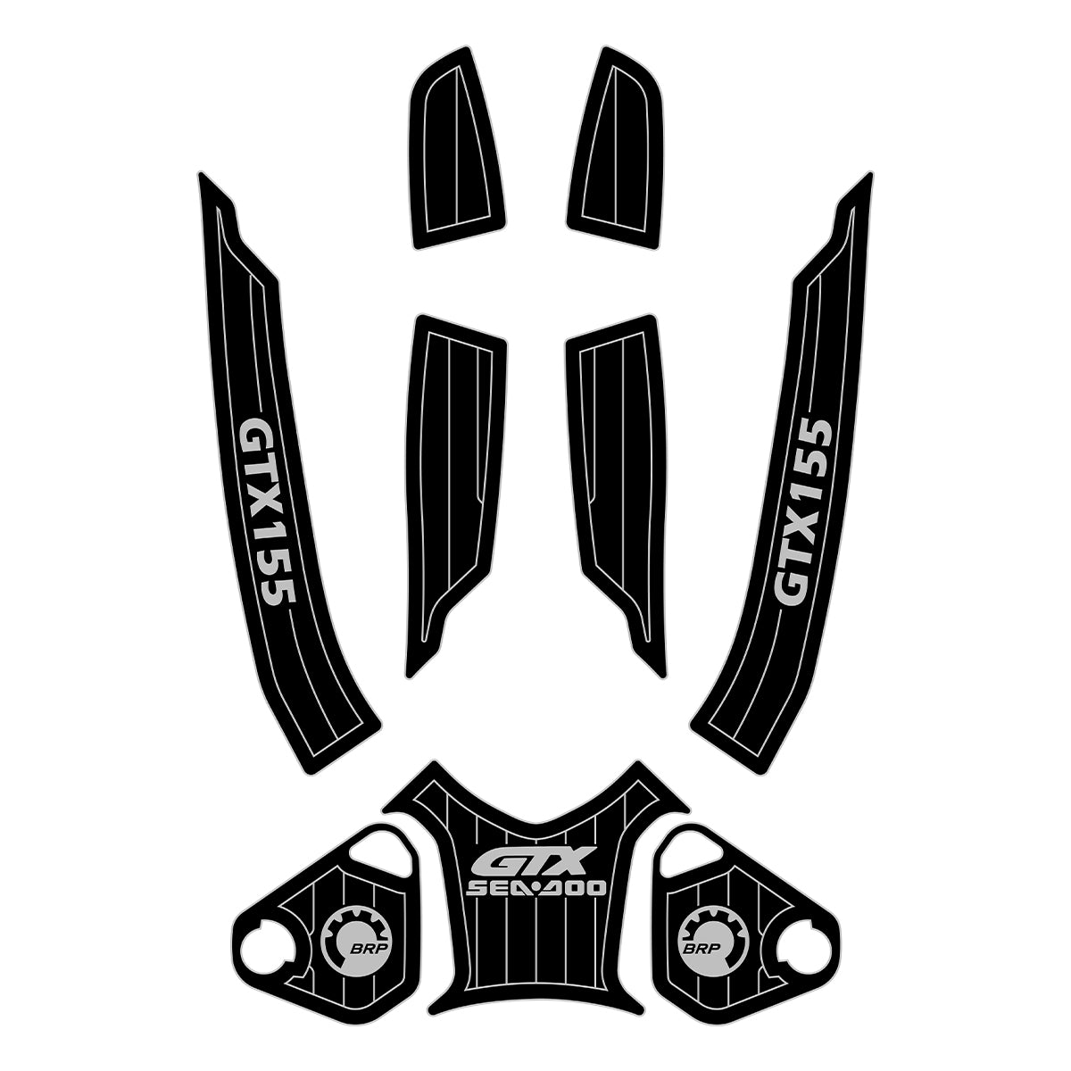 2010-2016 Sea Doo GTX 155 300 / GTS 215 / RXT 215 / RXT 260 / RXT 260 RS / RXT X RS 260 / WAKE PRO 215 Customize Jet Ski Traction Mat Hzchione Black Light Gray-GTX 155