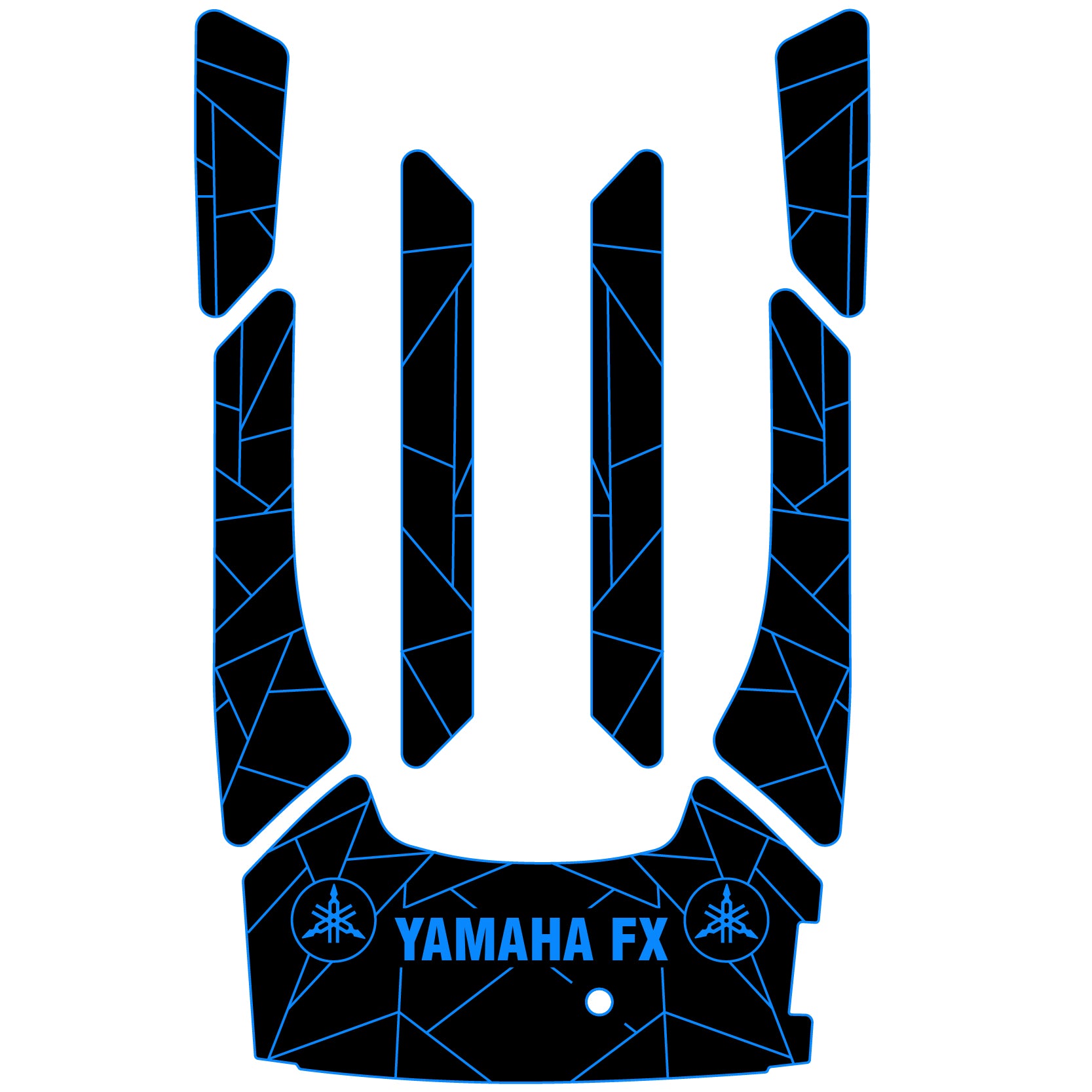 2012-2018 Yamaha FX HO EVA Foam Boat Flooring Jet Ski Traction Mats Hzchione Black Blue- Yamaha FX