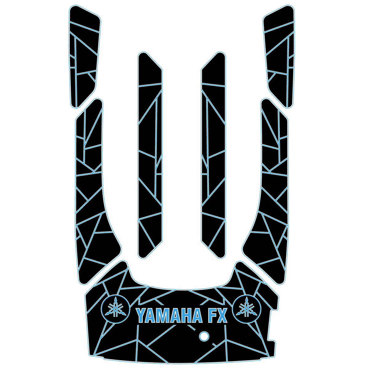 2012-2018 Yamaha FX HO EVA Foam Boat Flooring Jet Ski Traction Mats Hzchione Black White Blue