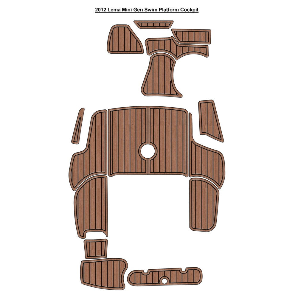 2012 Lema Mini Gen Swim Platform Cockpit Traction Mats Eva Foam Boat Flooring Marine Decking