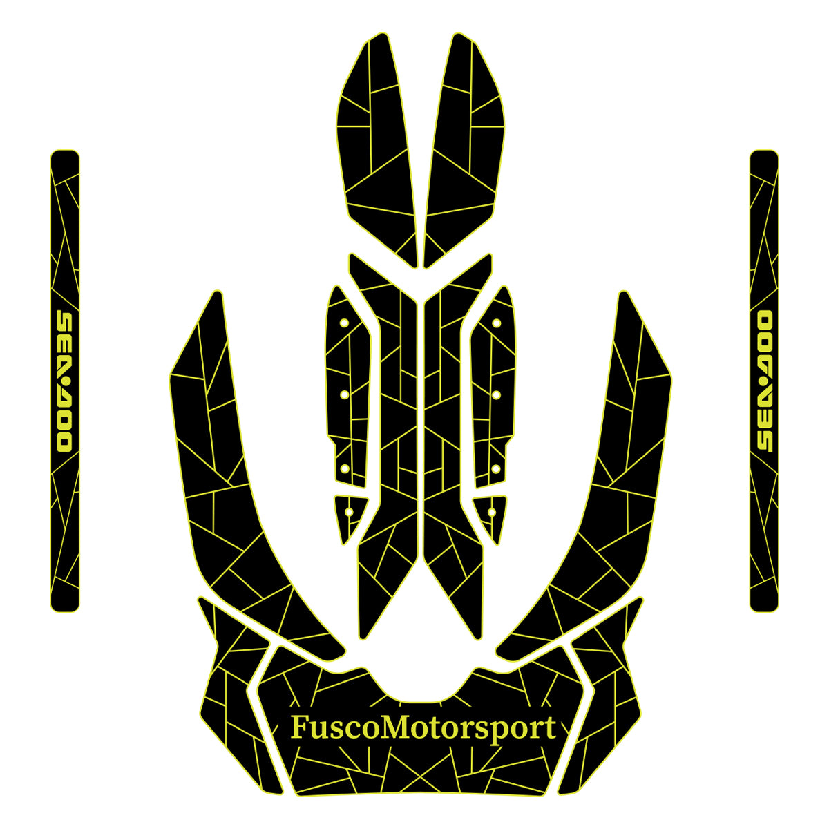 2012-2019 Sea Doo RXP-X 300 Customize Jet Ski Mats Non-Slip Motorboat Traction Mat Hzchione Black Neon Yellow Set