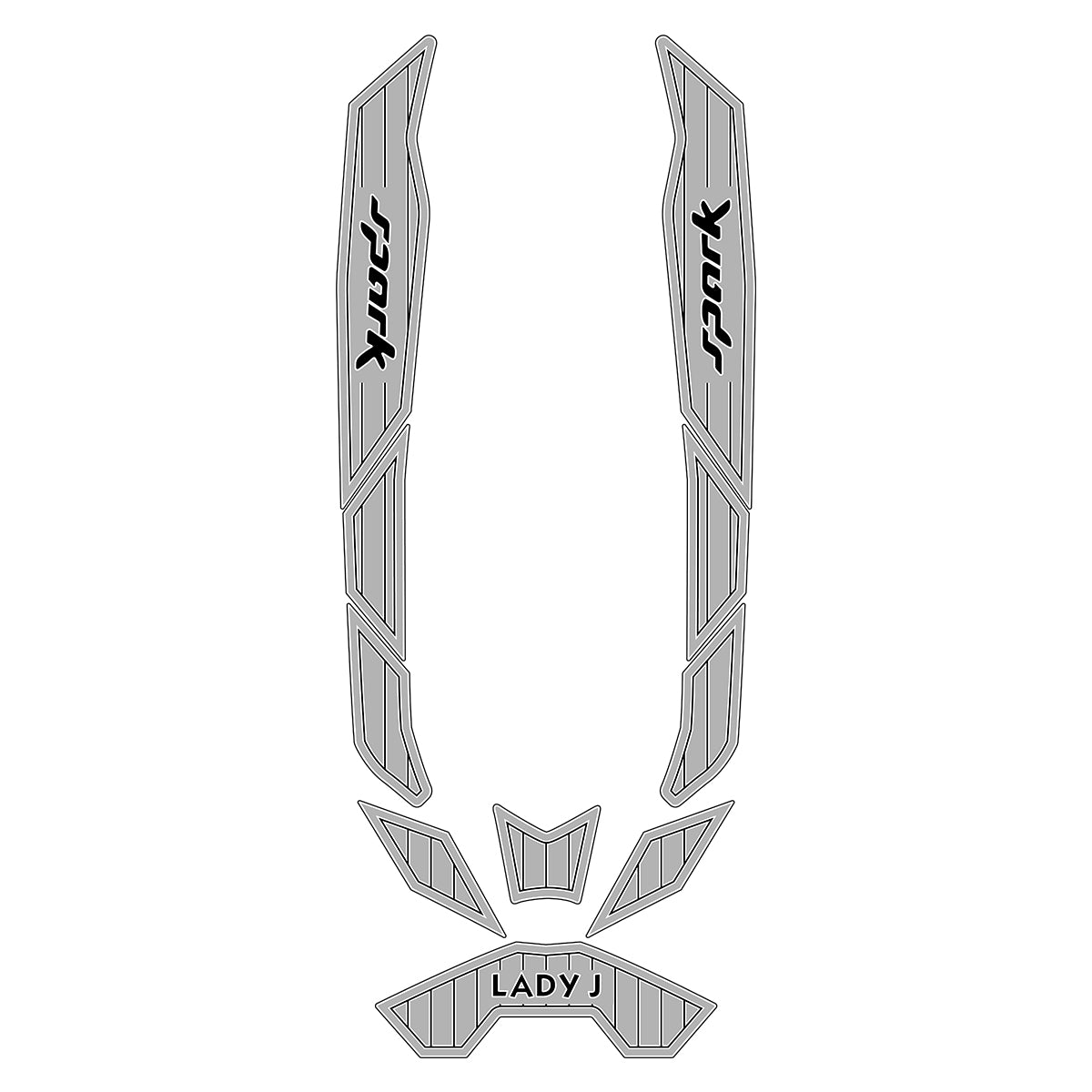 2014-2023 Sea Doo Spark 3 UP Customize Jet Ski Mats Non-Slip Motorboat Traction Mat Hzchione Light Gray White Black