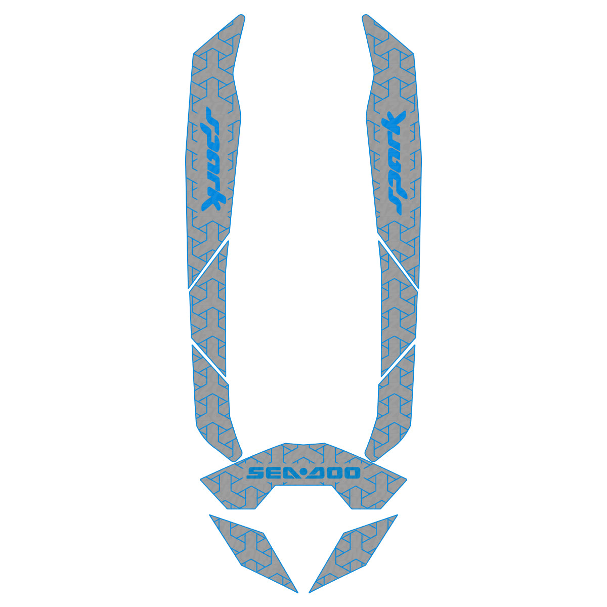 2014-2024 Sea Doo SPARK 1 & 2 UP Customize Jet Ski Mats Non-Slip Motorboat Traction Mat Hzchione Light Gray Blue Sea Doo