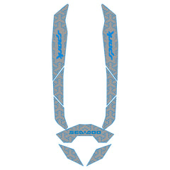 2014-2024 Sea Doo SPARK 1 & 2 UP Customize Jet Ski Mats Non-Slip Motorboat Traction Mat Hzchione Light Gray Blue Sea Doo