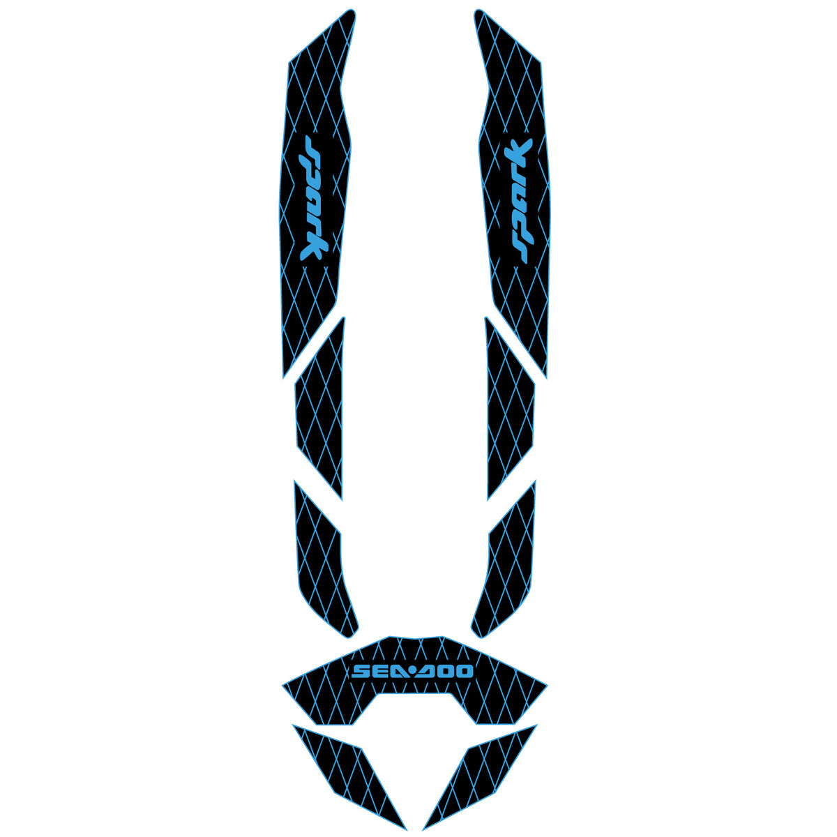 2014-2024 Sea Doo SPARK 1 & 2 UP Customize Jet Ski Mats Non-Slip Motorboat Traction Mat Hzchione Black Blue-Diamond