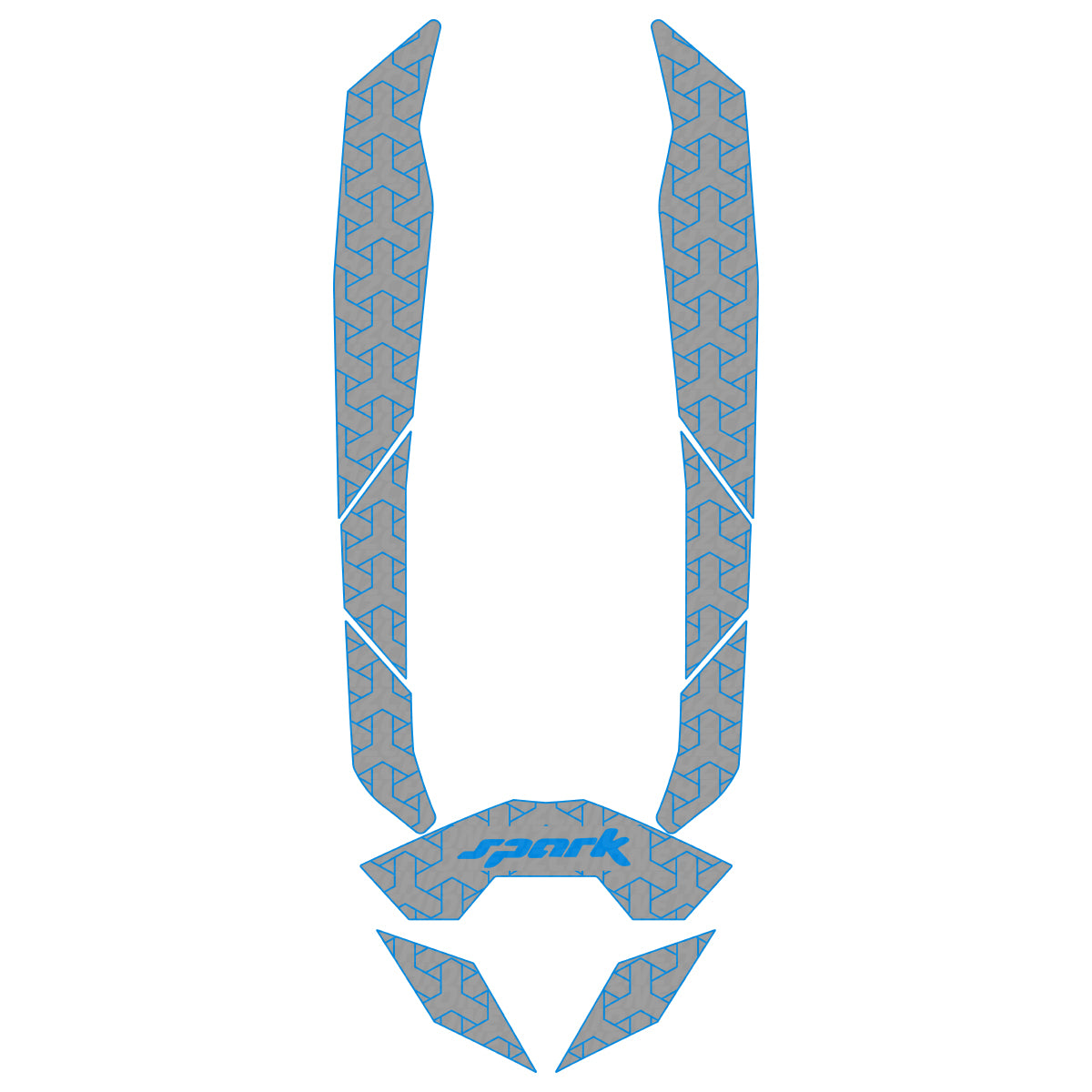2014-2024 Sea Doo SPARK 1 & 2 UP Customize Jet Ski Mats Non-Slip Motorboat Traction Mat Hzchione Light Gray Blue Spark