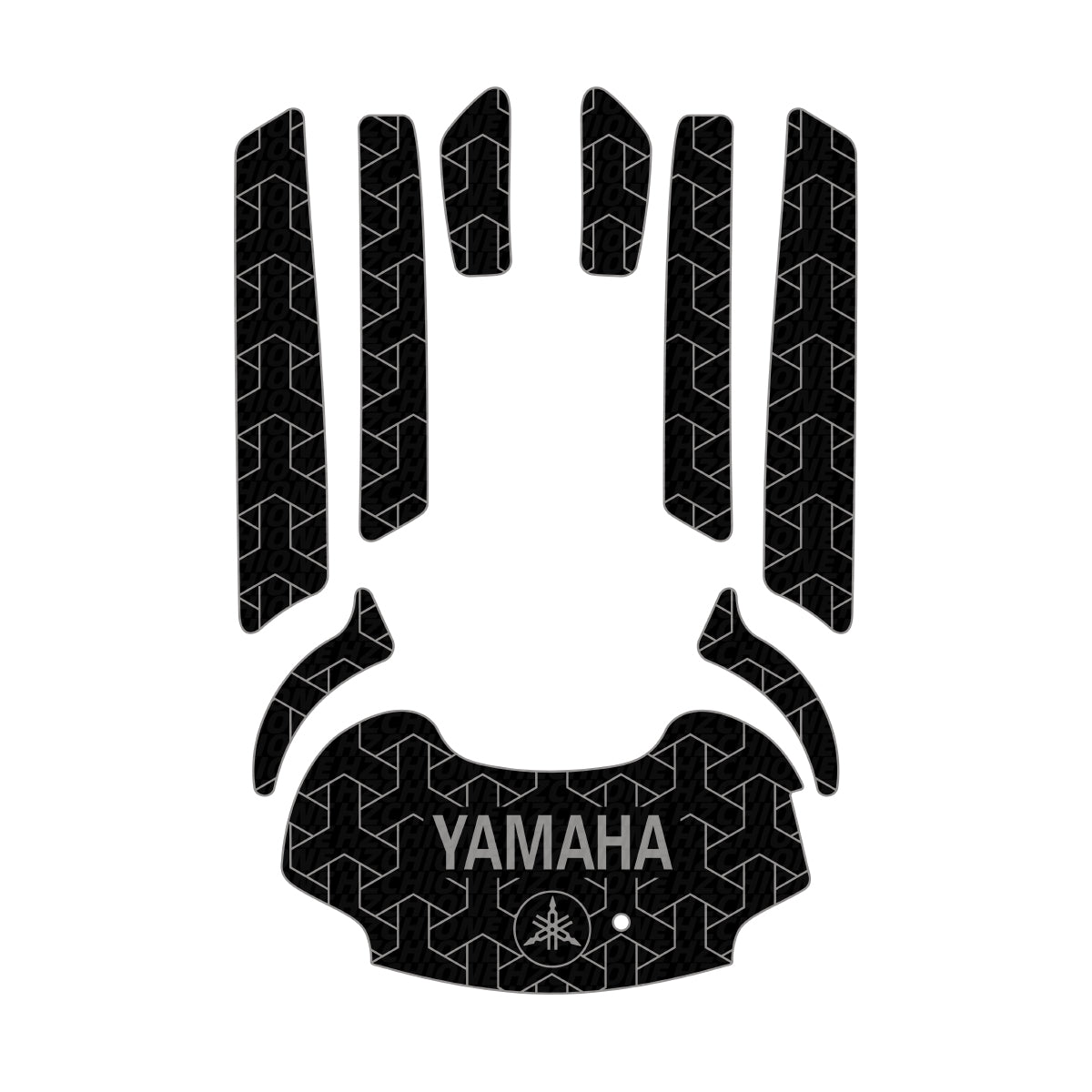 2010-2011 Yamaha FX HO EVA Foam Boat Flooring Jet Ski Traction Mats Hzchione Black Light Gray-Herringbone