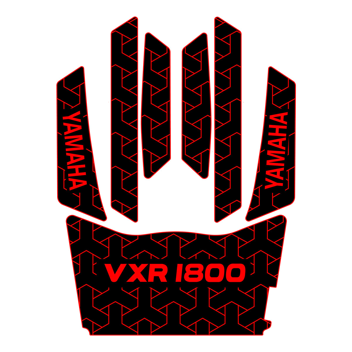 2015-2020 Yamaha VX/VXR/VXS/VX Cruiser EVA Foam Boat Flooring Jet Ski Traction Mats Hzchione Black Red-VXR1800
