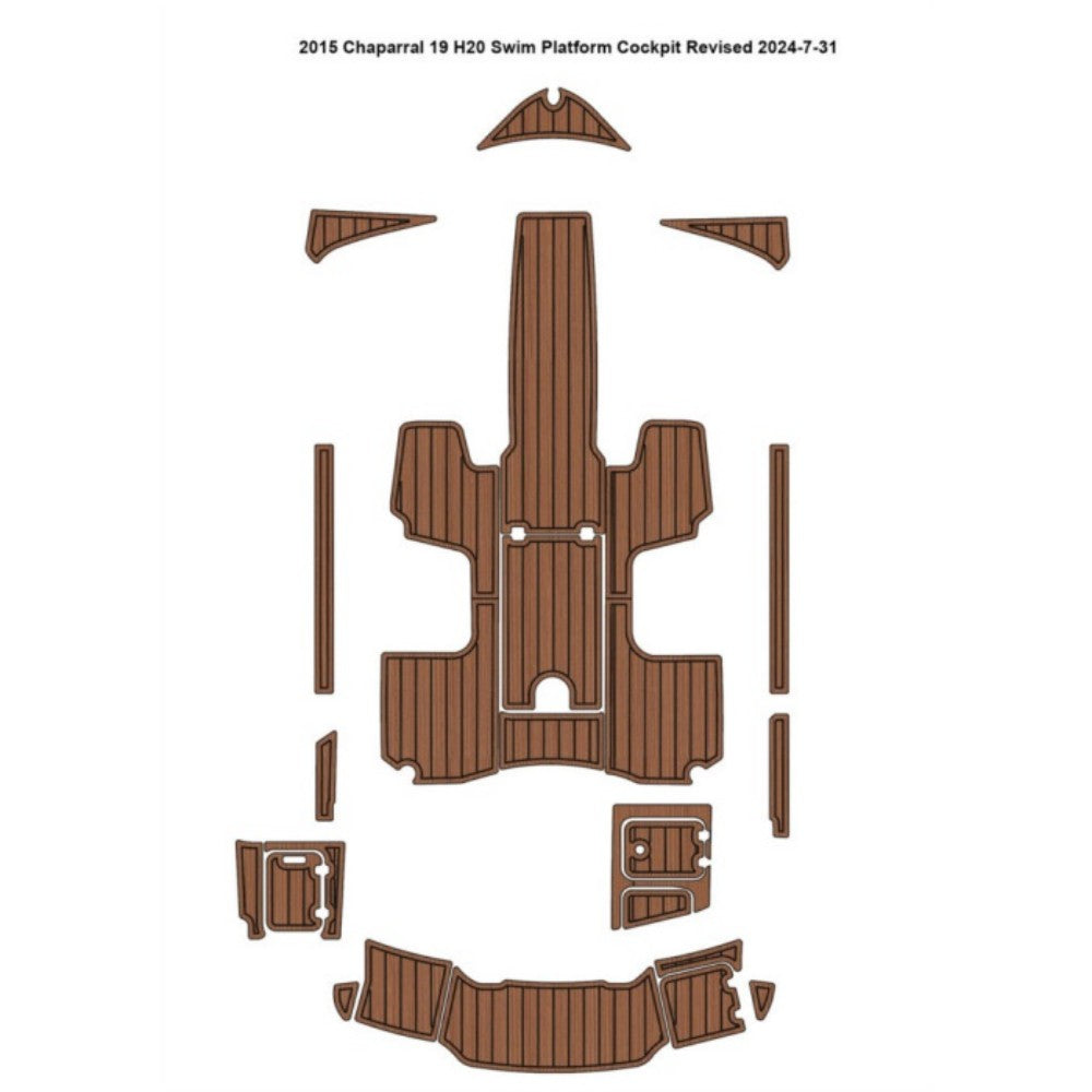 2015 Chaparral 19 H20 Swim Platform Cockpit Pad Traction Mats Eva Foam Boat Flooring Marine Decking
