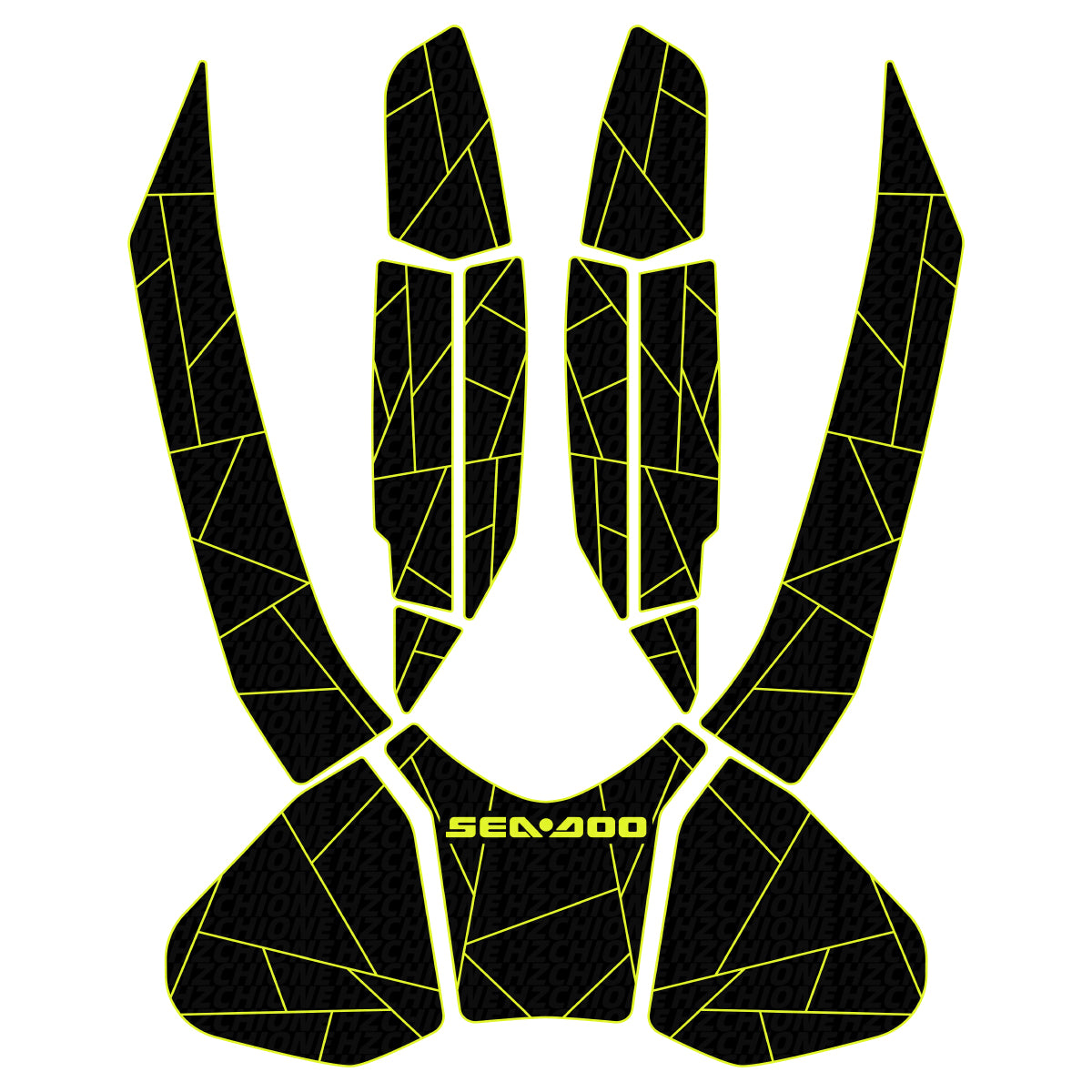 2016-2017 Sea Doo RXT-X 300 Customize Jet Ski Mats Non-Slip Motorboat Traction Mat Hzchione Black Neon Yellow
