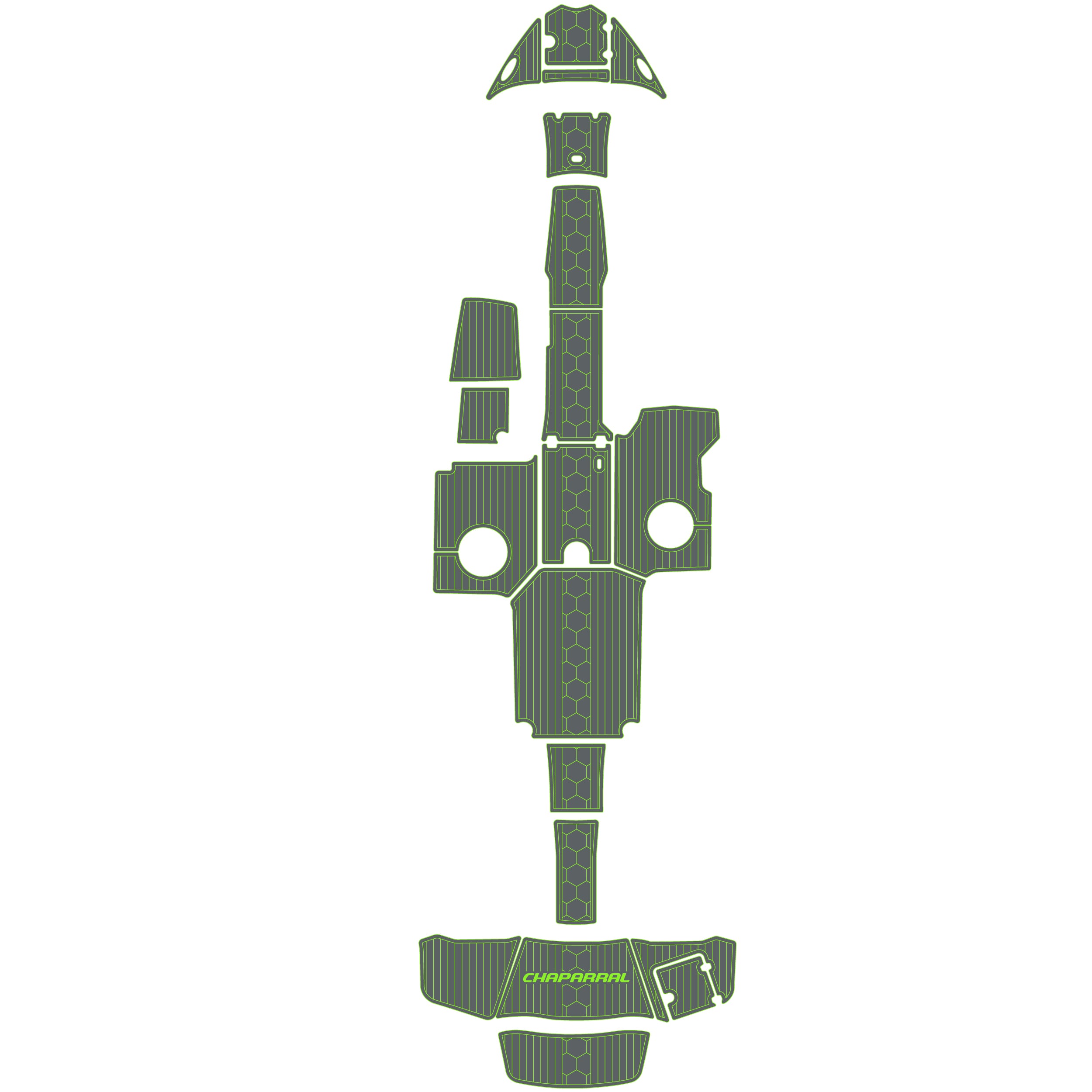 2017-Current Chaparral 2430 VRX Traction Mats Eva Foam Boat Flooring Hzchione Dark Gray Green