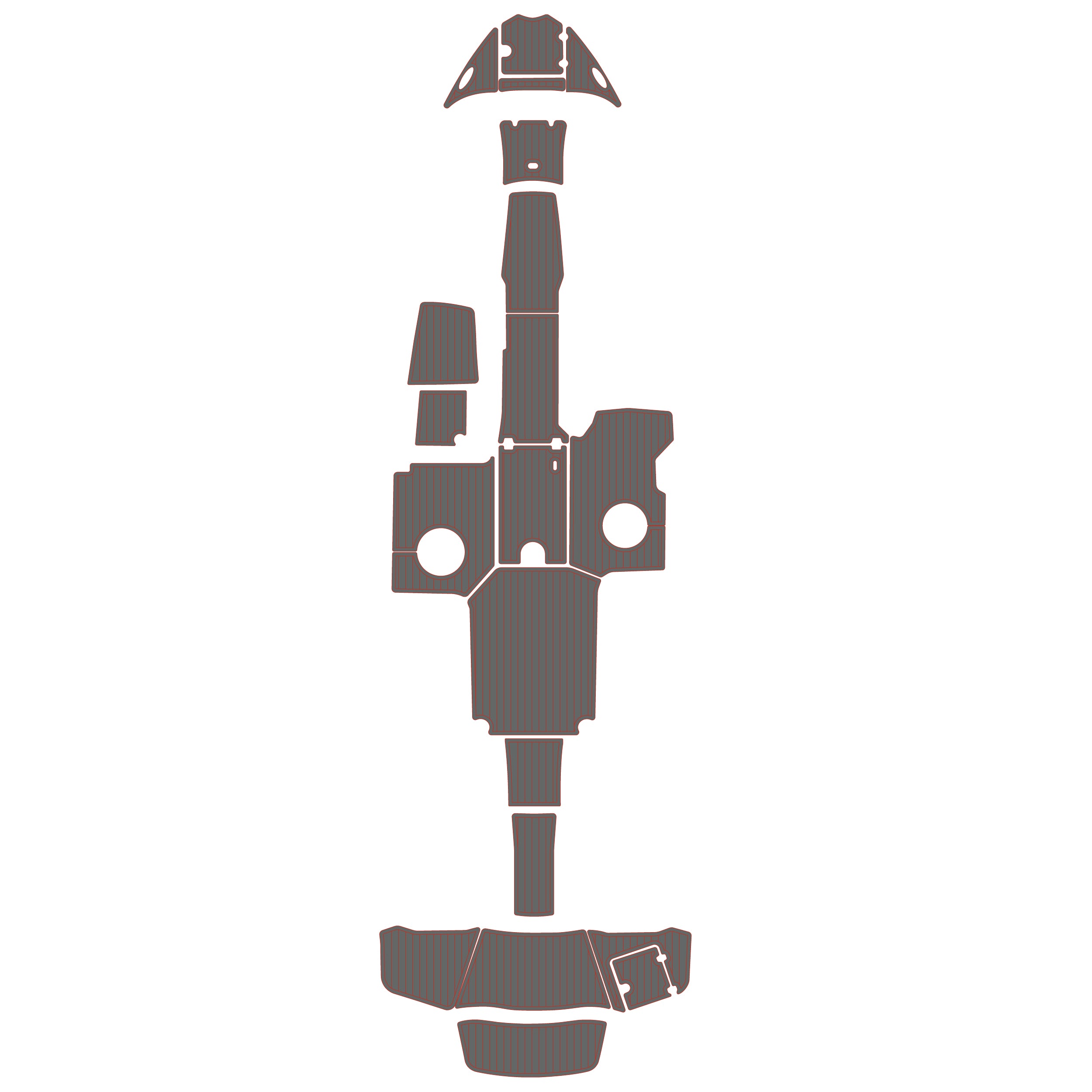 2017-Current Chaparral 2430 VRX Traction Mats Eva Foam Boat Flooring Hzchione Dark Gray Red