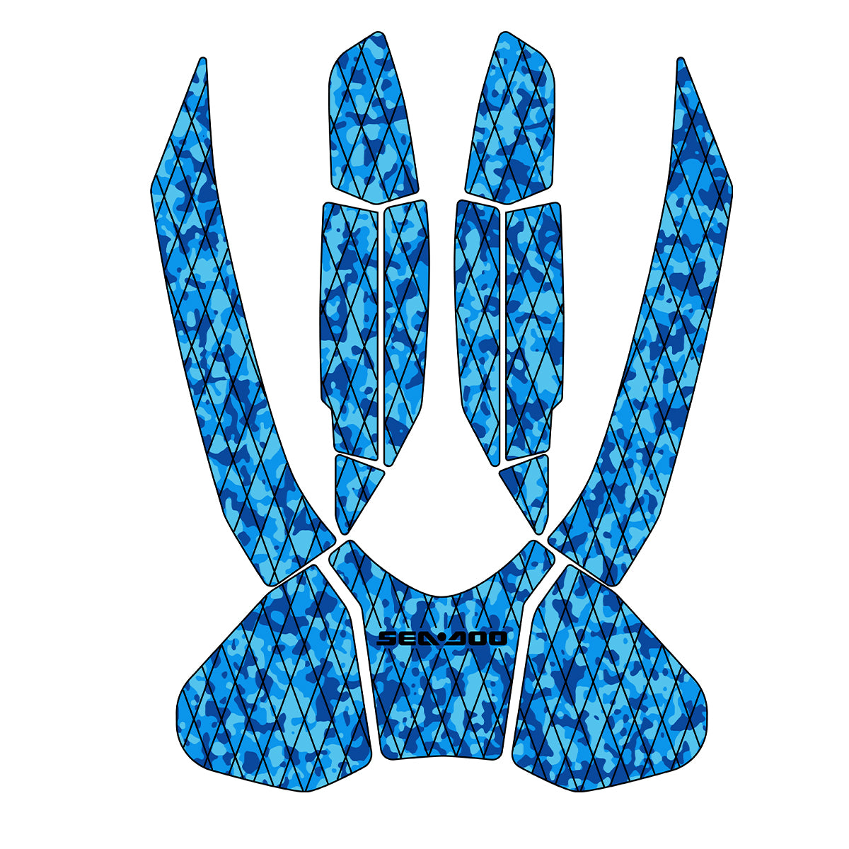 2016-2017 Sea Doo Wake Pro 215 Customize Jet Ski Mats Non-Slip Motorboat Traction Mat Hzchione Ocean Como Black-Sea Doo