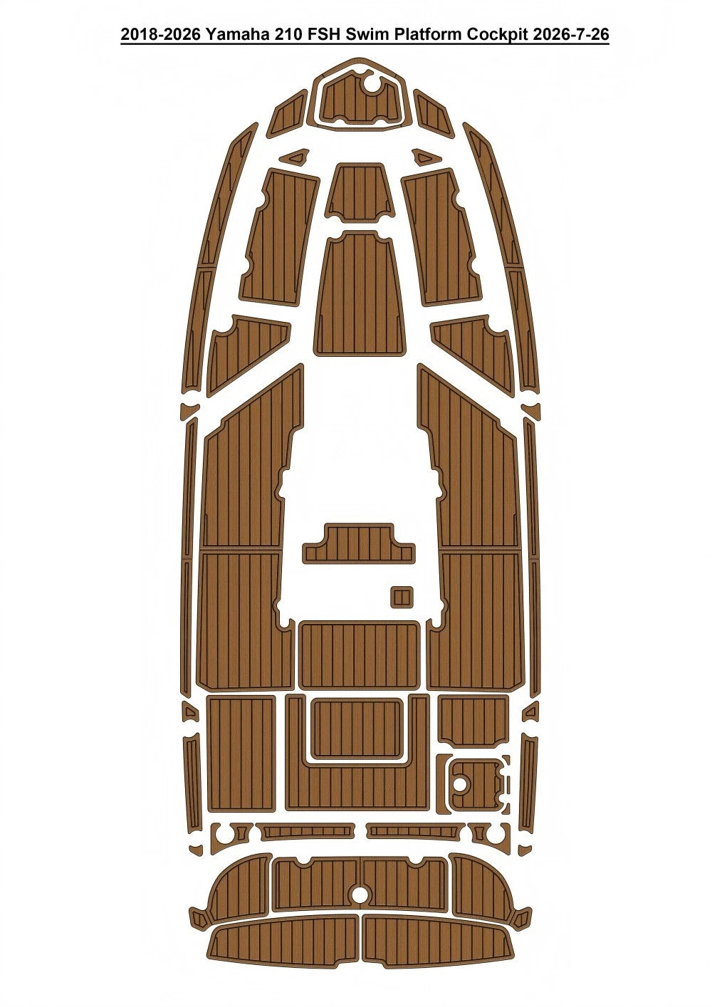 2018-2026 Yamaha 210 FSH Cockpit Traction Mats Eva Foam Boat Flooring Marine Decking Hzchione