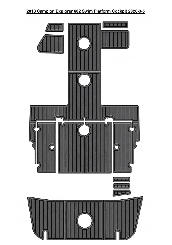 2018 Campion Explorer 682 Swim Platform Cockpit Traction Mats Eva Foam Boat Flooring Marine Decking