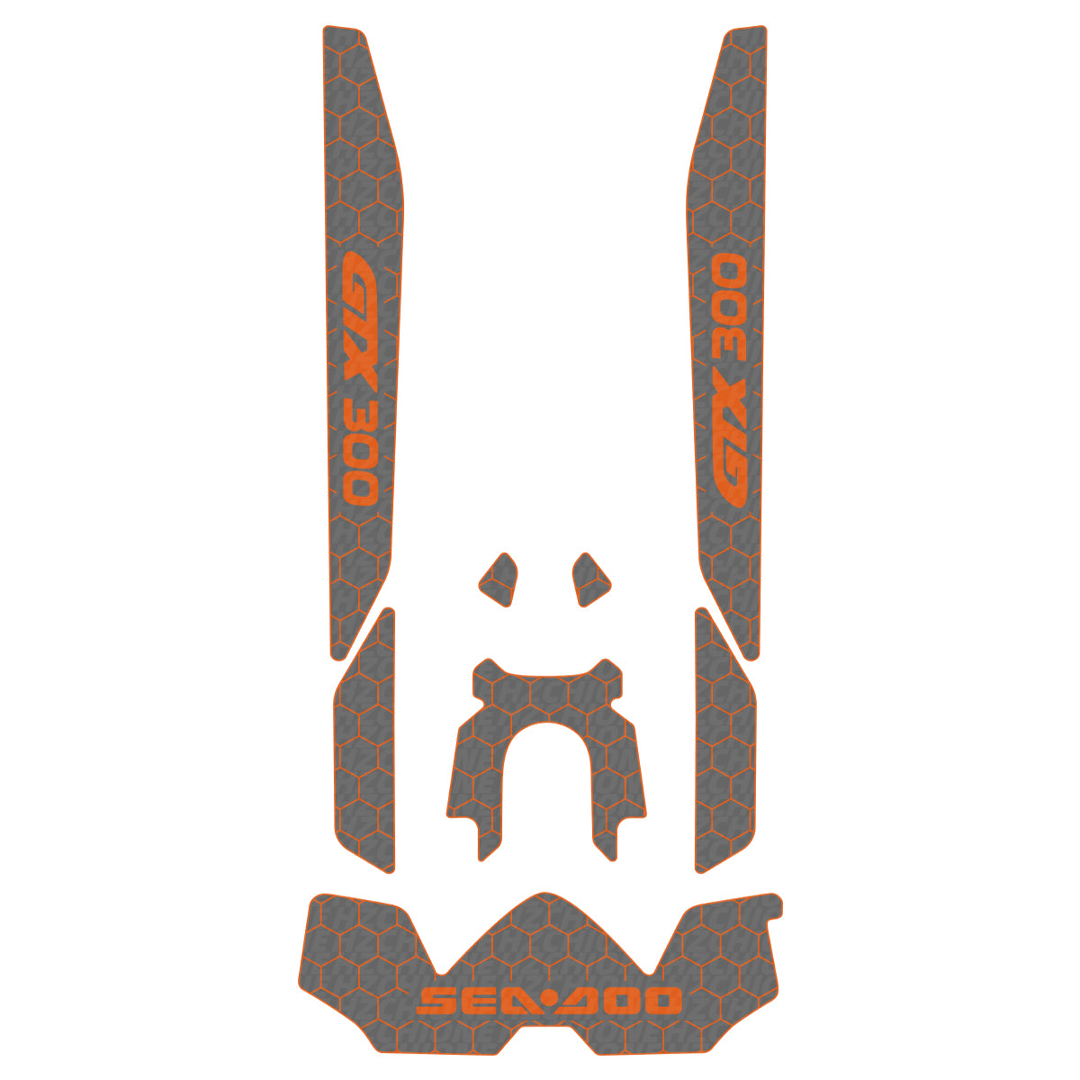 2018 Sea Doo GTX/GTX 230 Customize Jet Ski Mats Non-Slip Motorboat Traction Mat Hzchione Dark Gray Orange GTX300