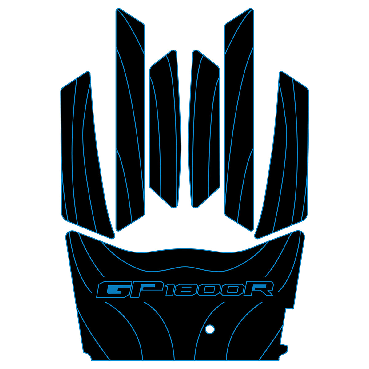 2017-2020 Yamaha GP1800 EVA Foam Boat Flooring Jet Ski Traction Mats Hzchione Black Blue-GP1800R