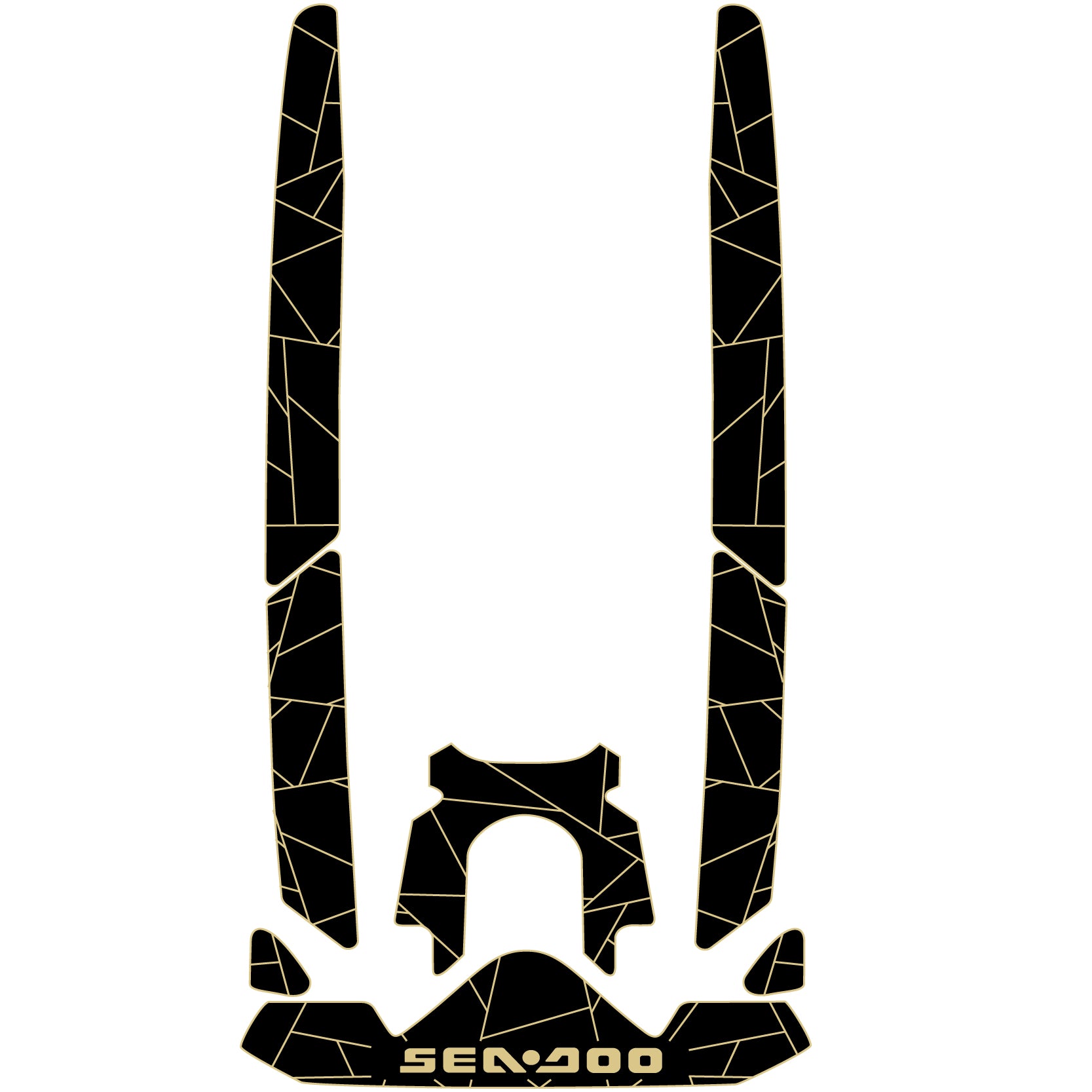 2019-2024 Sea-Doo GTI SE 170 Customize Jet Ski Mats Non-Slip Motorboat Traction Mat Hzchione Black Gold