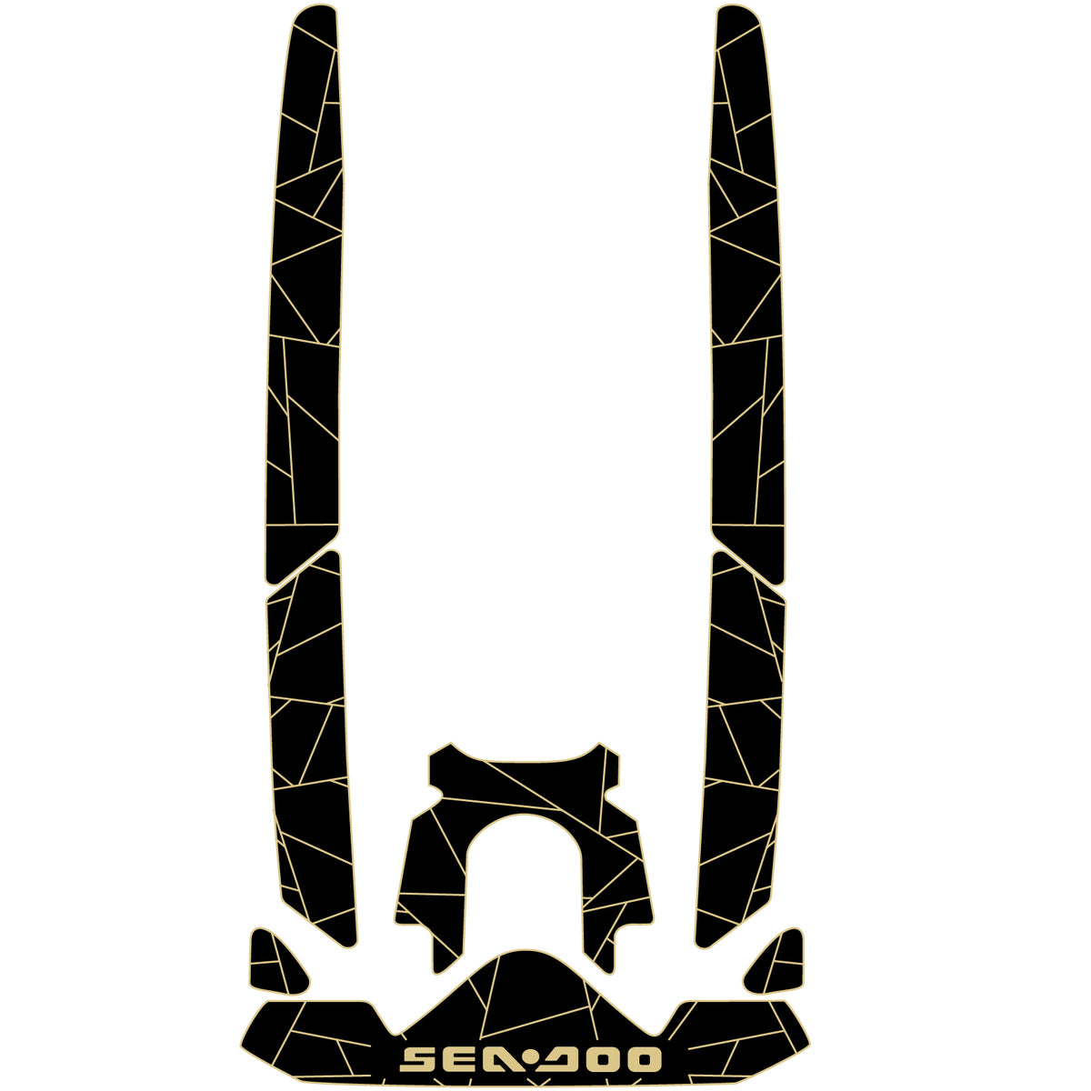 2019-2024 Sea-Doo GTI SE 170 Customize Jet Ski Mats Non-Slip Motorboat Traction Mat Hzchione Black Gold