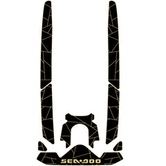 2019-2024 Sea-Doo GTI SE 170 Customize Jet Ski Mats Non-Slip Motorboat Traction Mat Hzchione Black Gold