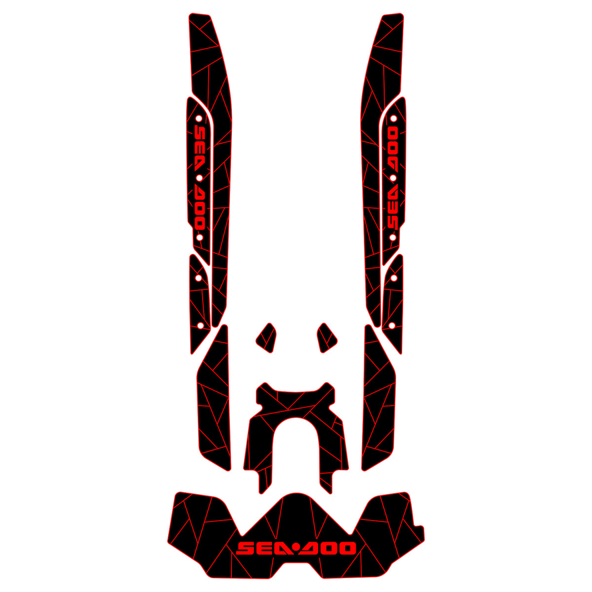 2019-2026 Sea Doo RXT-X 300 325 Customize Jet Ski Mats Non-Slip Motorboat Traction Mat Hzchione Black Red