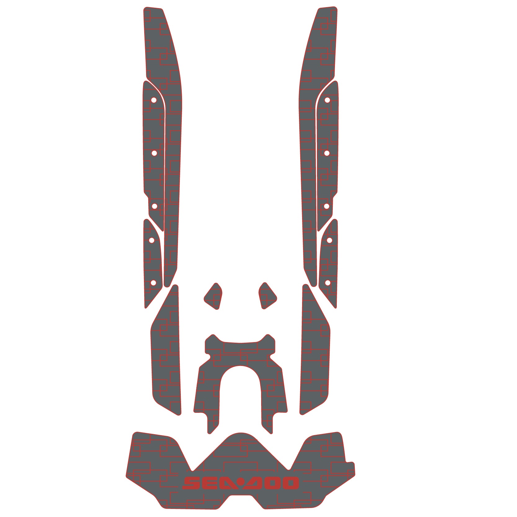 2019-2024 Sea Doo RXT-X 300 325 Customize Jet Ski Mats Non-Slip Motorboat Traction Mat Hzchione Dark Gray Red