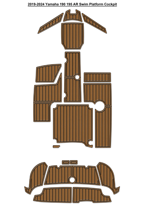 2019-2024 Yamaha 190 195 AR Swim Platform Cockpit Traction Mats Eva Foam Boat Flooring Marine Decking