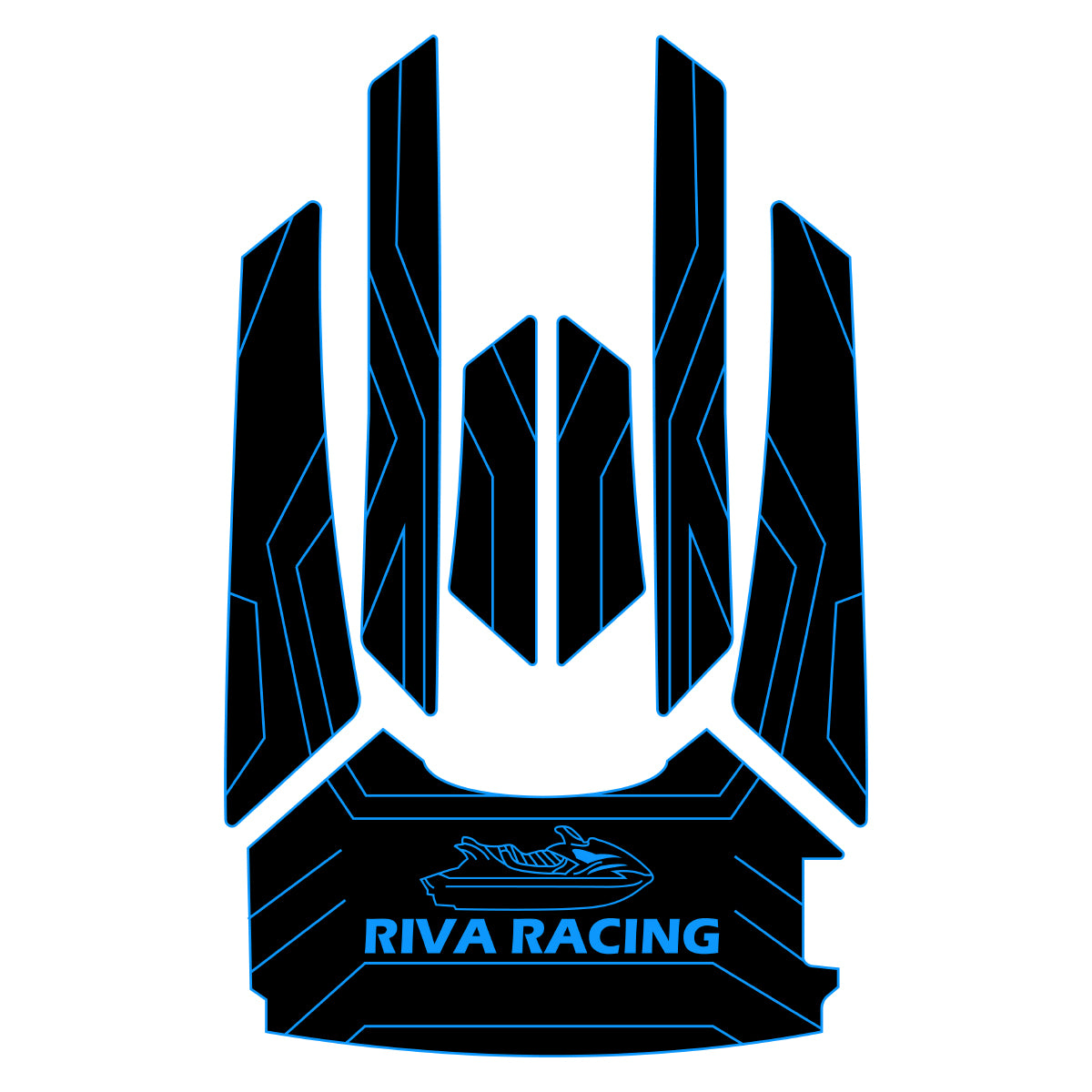 2019-2025 Yamaha FX + FX CRUISER SVHO / HO / LIMITED EVA Foam Boat Flooring Jet Ski Traction Mats Hzchione Black Blue