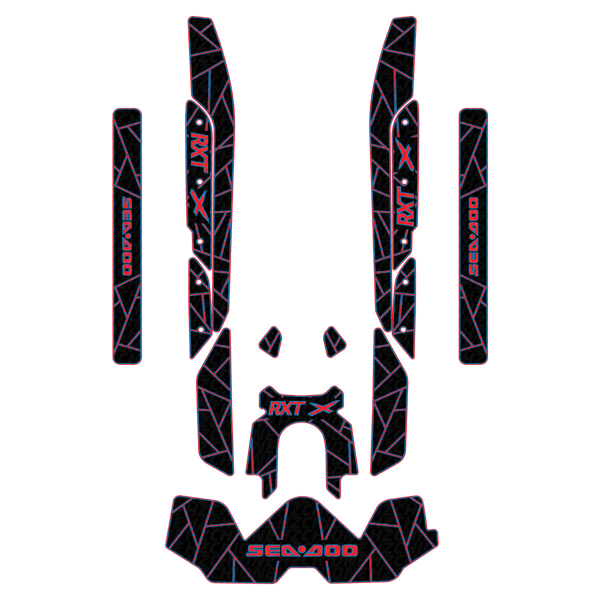 2019-2026 Sea Doo RXT-X 300 325 Customize Jet Ski Mats Non-Slip Motorboat Traction Mat Hzchione Black Blue Red