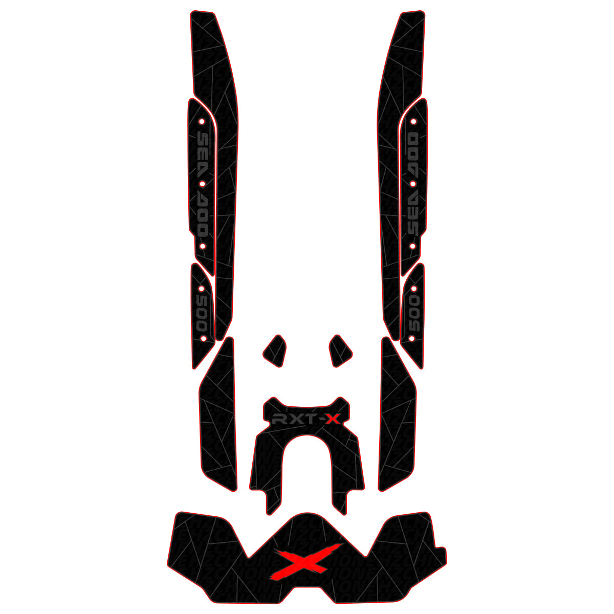 2019-2026 Sea Doo RXT-X 300 325 Customize Jet Ski Mats Non-Slip Motorboat Traction Mat Hzchione Black Dark Gray Red