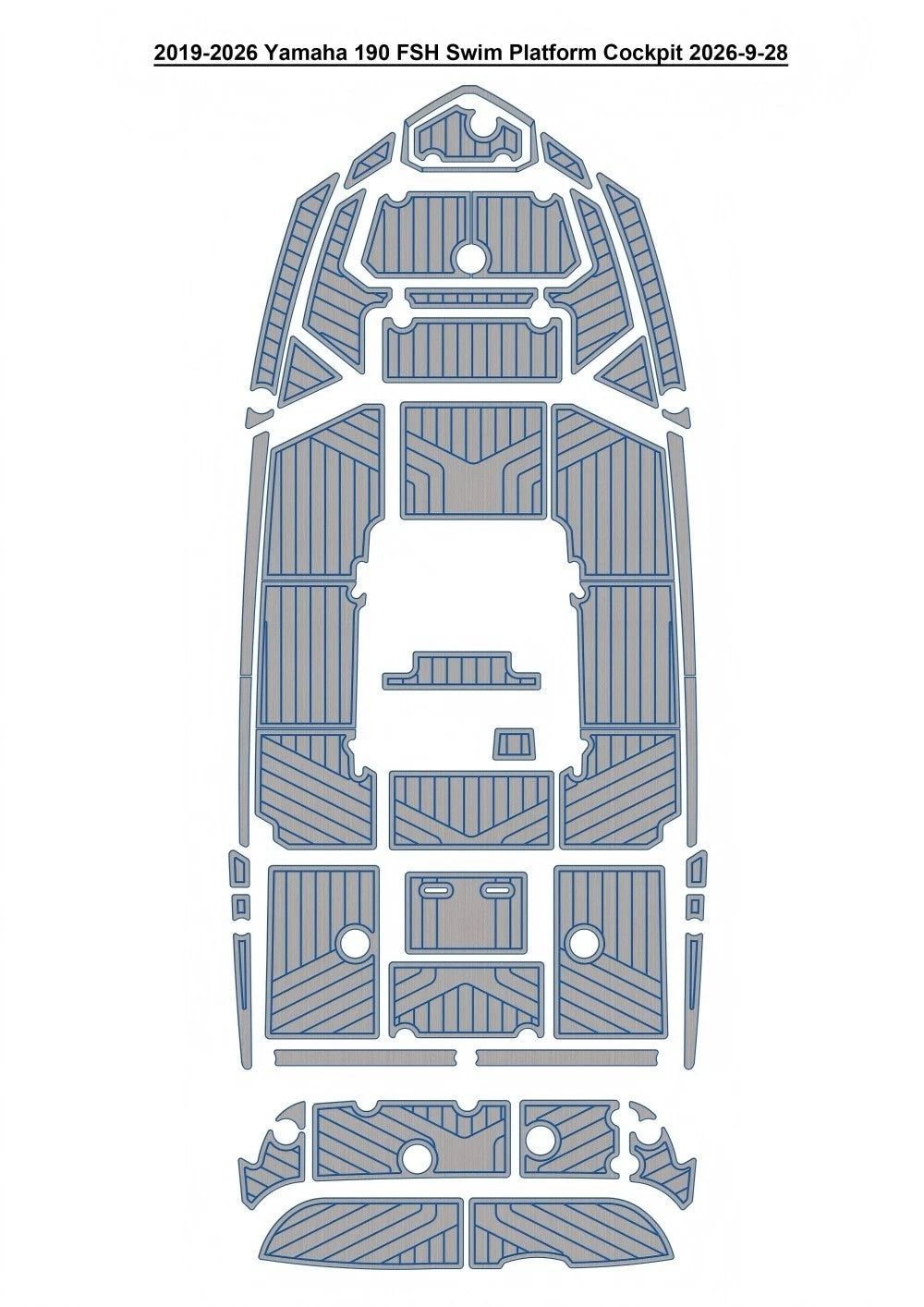2019-2026 Yamaha 190 FSH Cockpit Pad Traction Mats Eva Foam Boat Flooring Marine Decking