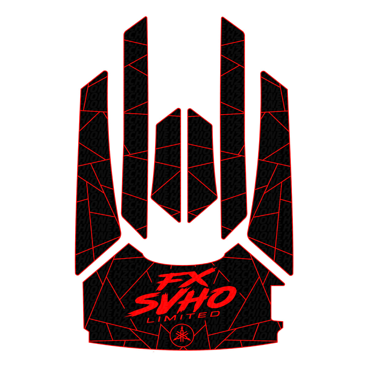 2019-2026 Yamaha FX + FX CRUISER SVHO / HO / LIMITED EVA Foam Boat Flooring Jet Ski Traction Mats Hzchione Black Red-FX SVHO