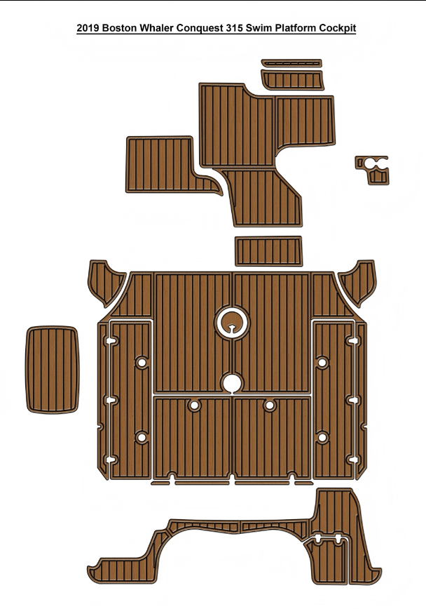 2019 Boston Whaler Conquest 315 Swim Platform Cockpit Traction Mats Eva Foam Boat Flooring Marine Decking