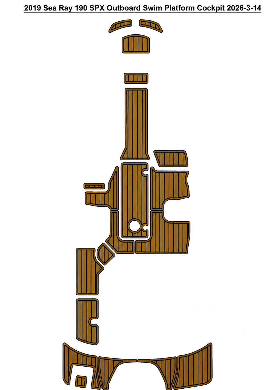 2019 Sea Ray 190 SPX Outboard Swim Platform Cockpit Traction Mats Eva Foam Boat Flooring Marine Decking Hzchione