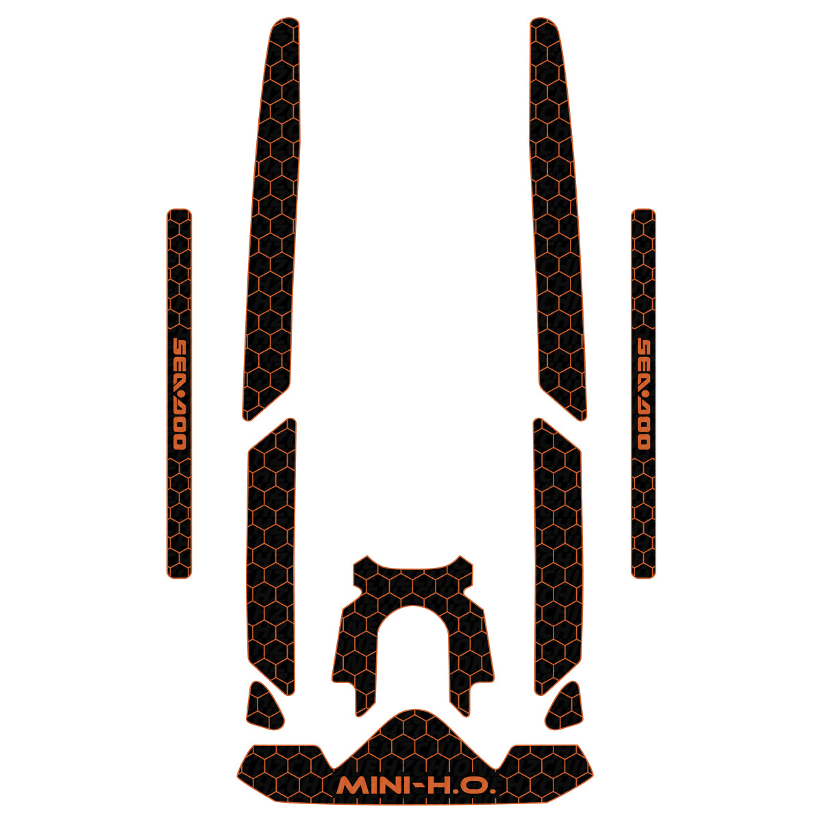 2020-2025 Sea-Doo WAKE PRO 170 Customize Jet Ski Mats Non-Slip Motorboat Traction Mat Hzchione Black Orange Set