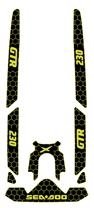 2020-2025 Sea Doo GTR 230 Customize Jet Ski Mats Non-Slip Motorboat Traction Mat Hzchione Black Neon Yellow-GTR