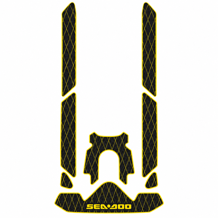 2020-2026 Sea Doo GTR 230/GTR X Customize Jet Ski Mats Non-Slip Motorboat Traction Mat Hzchione Black Yellow Diamond Yes