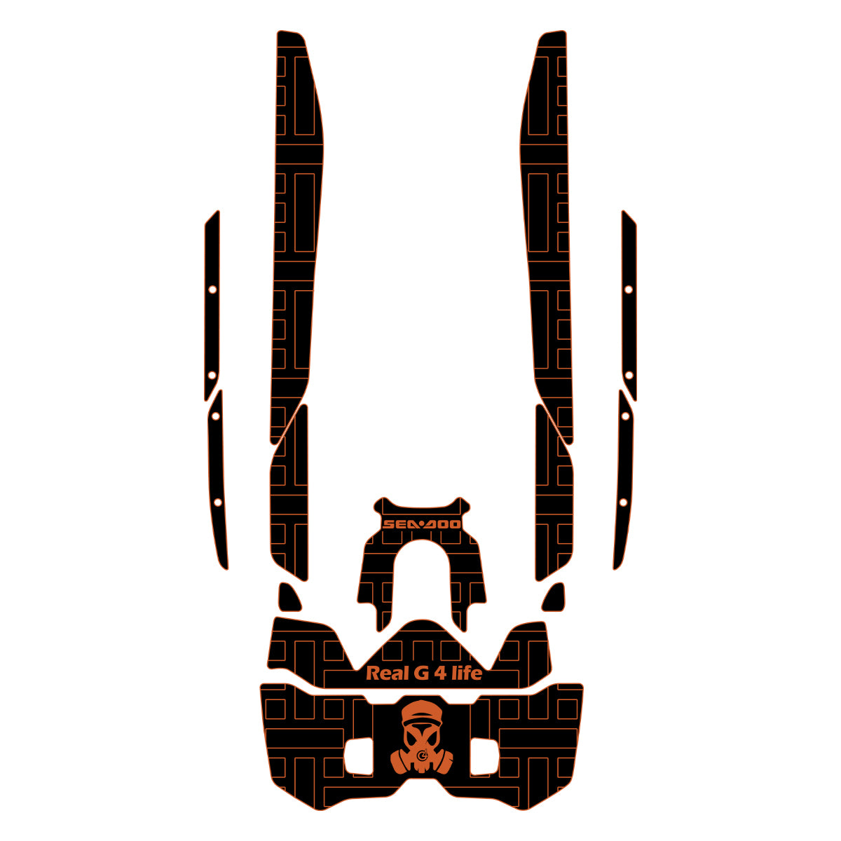 2019-2021 Sea Doo Fish Pro Customize Jet Ski Mats Foam Boat Decking Kits Hzchione Black Orange-Retangles