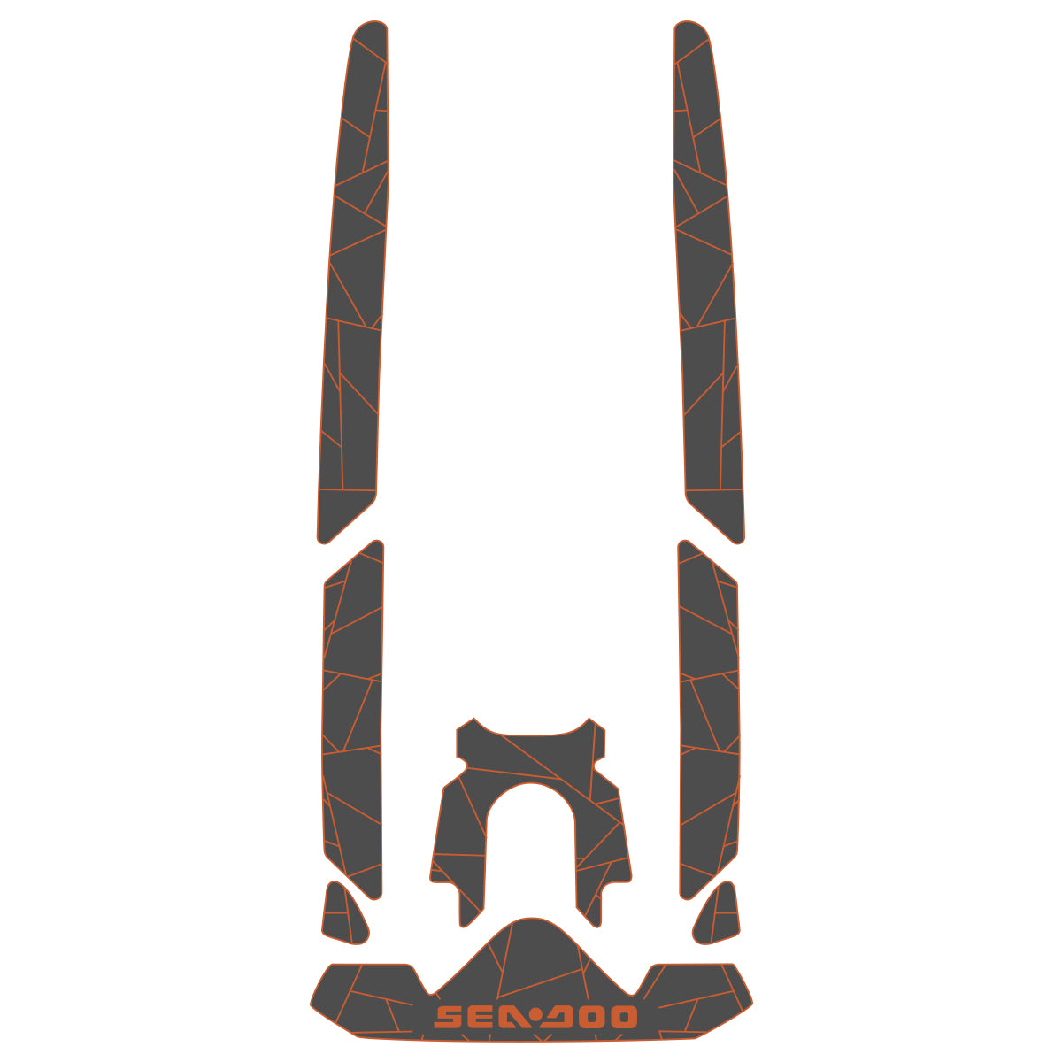 2019-2024 Sea-Doo GTI SE 170 Customize Jet Ski Mats Non-Slip Motorboat Traction Mat Hzchione Dark Gray Orange-Fractal